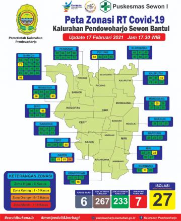 Update dan Peta Zonasi Per 17 Februari 2021