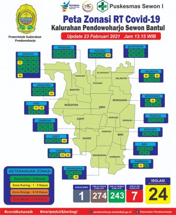 Update data dan peta zonasi per 23 Februari 2021